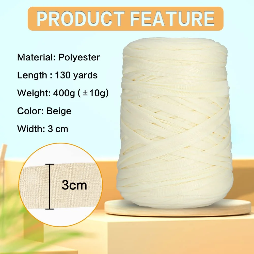 400g 대형 롤 솔리드 컬러 천 스트립 스레드 필링 없음  요람 스레드 간단한 손으로 짠 후크 랩 스레드