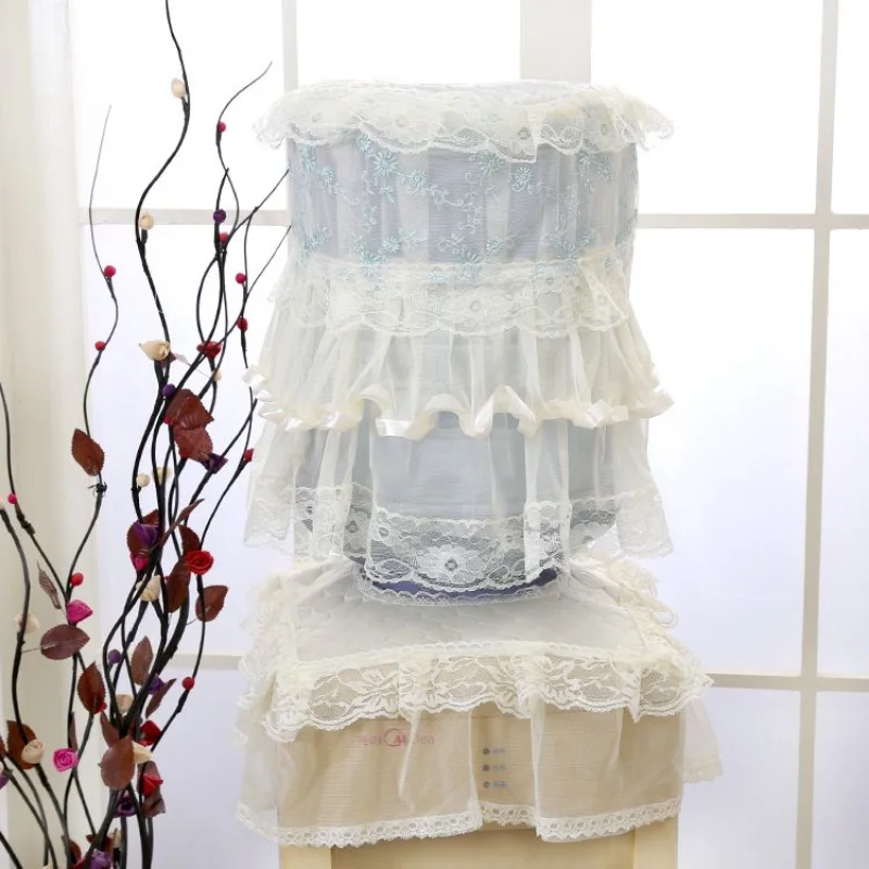 Household Water Dispenser Covers Dust-proof Multi-function Home Decoration Lace Floral Embroidered Cover 2pcs Rice Cooker Pads