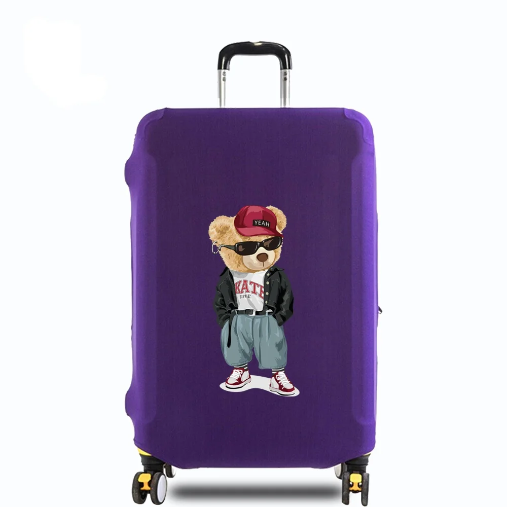 Travel Luggage Cover for 18-32 Inch Trolley Case Suitcase Case Elastic Dust Cover Bear Printing Series Traveling Accessories 6