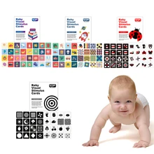 

Baby Early Education Card Montessori Toys Black White Flash Cards High Contrast Visual Stimulation Learning Activity Toy Gifts