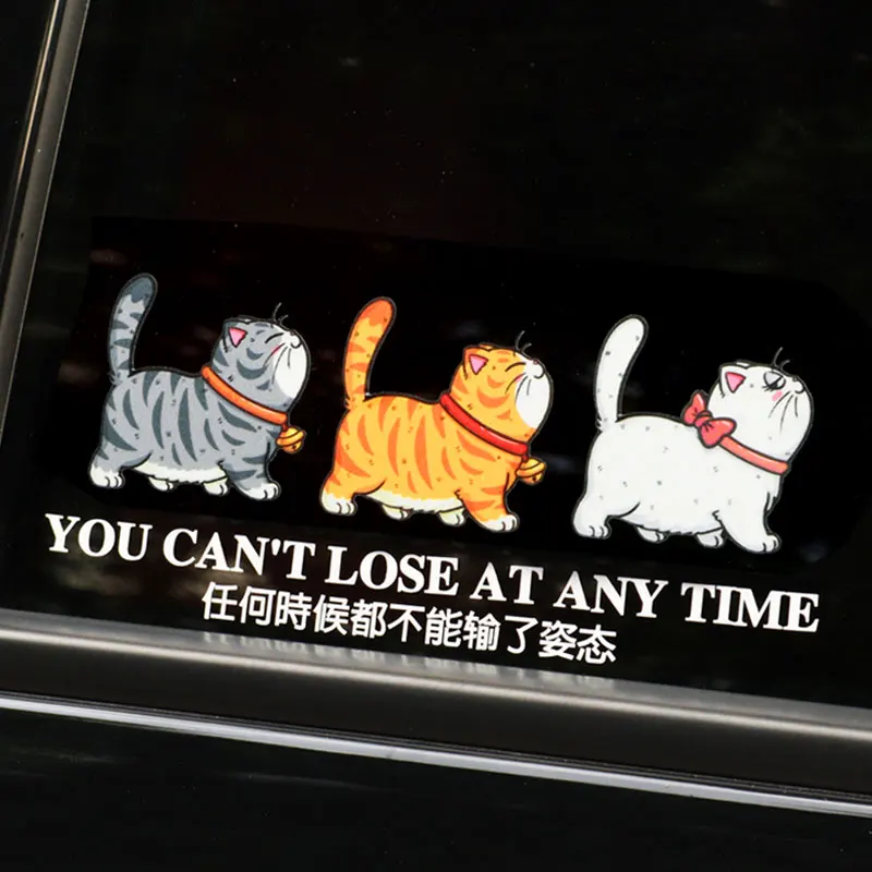 

Funny Kitten Car Sticker Pet Cat Vinyl Decals Cartoon Cats Rear Winshield Auto Body Trunk Bumper Reflective Decal Decoration