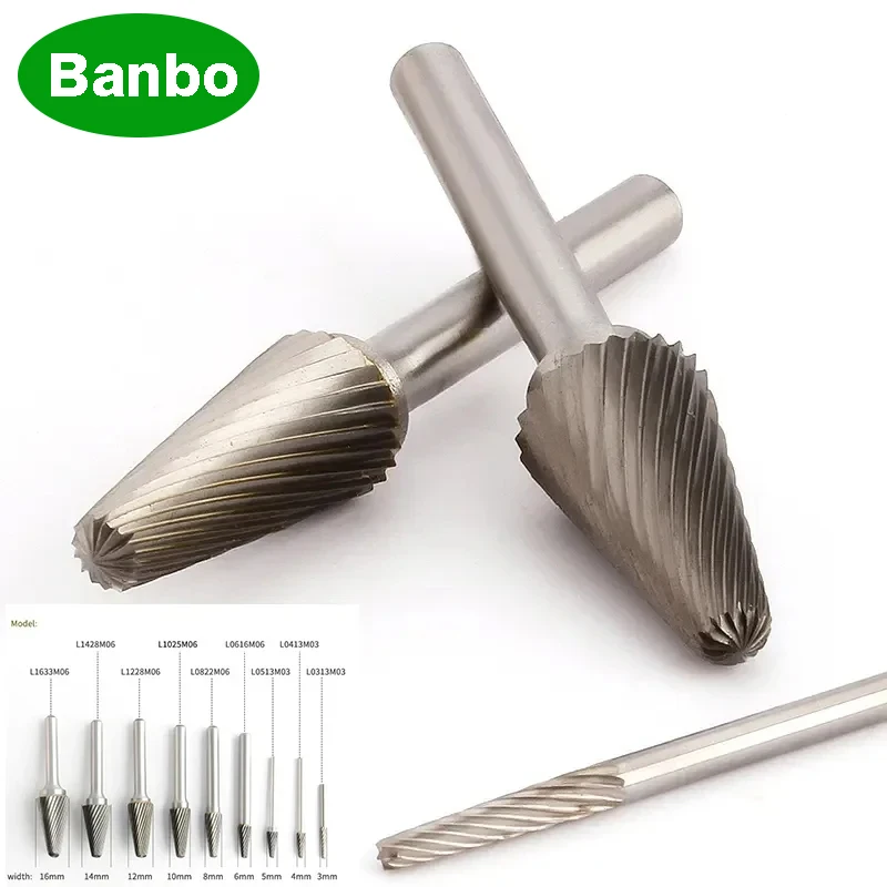 

Tungsten Steel Hard Rotary Alloy Metal Grinding Head 1pcs Boring Cutter L-type Conical Dome Rotary Files