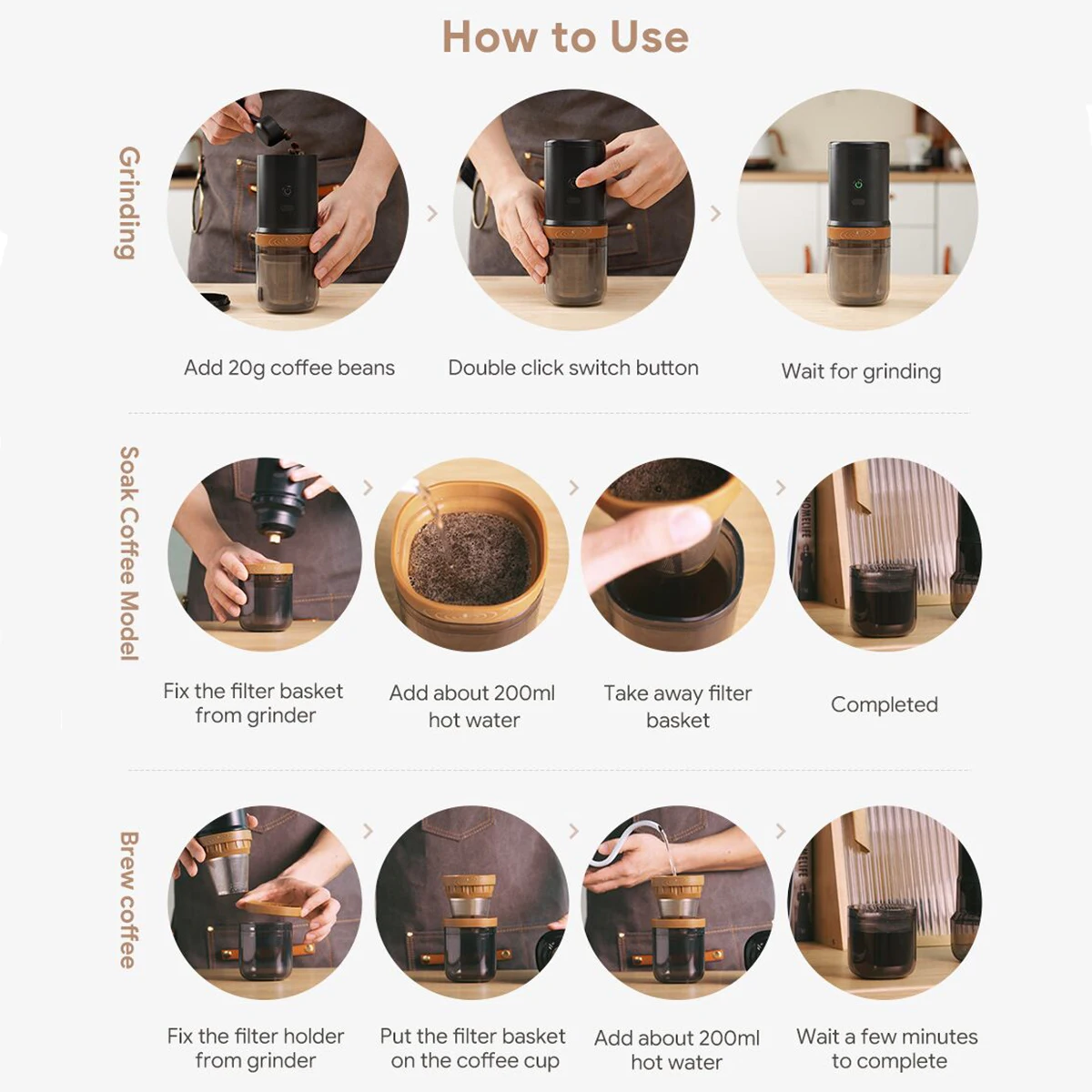 مطحنة قهوة كهربائية فاخرة متعددة الوظائف