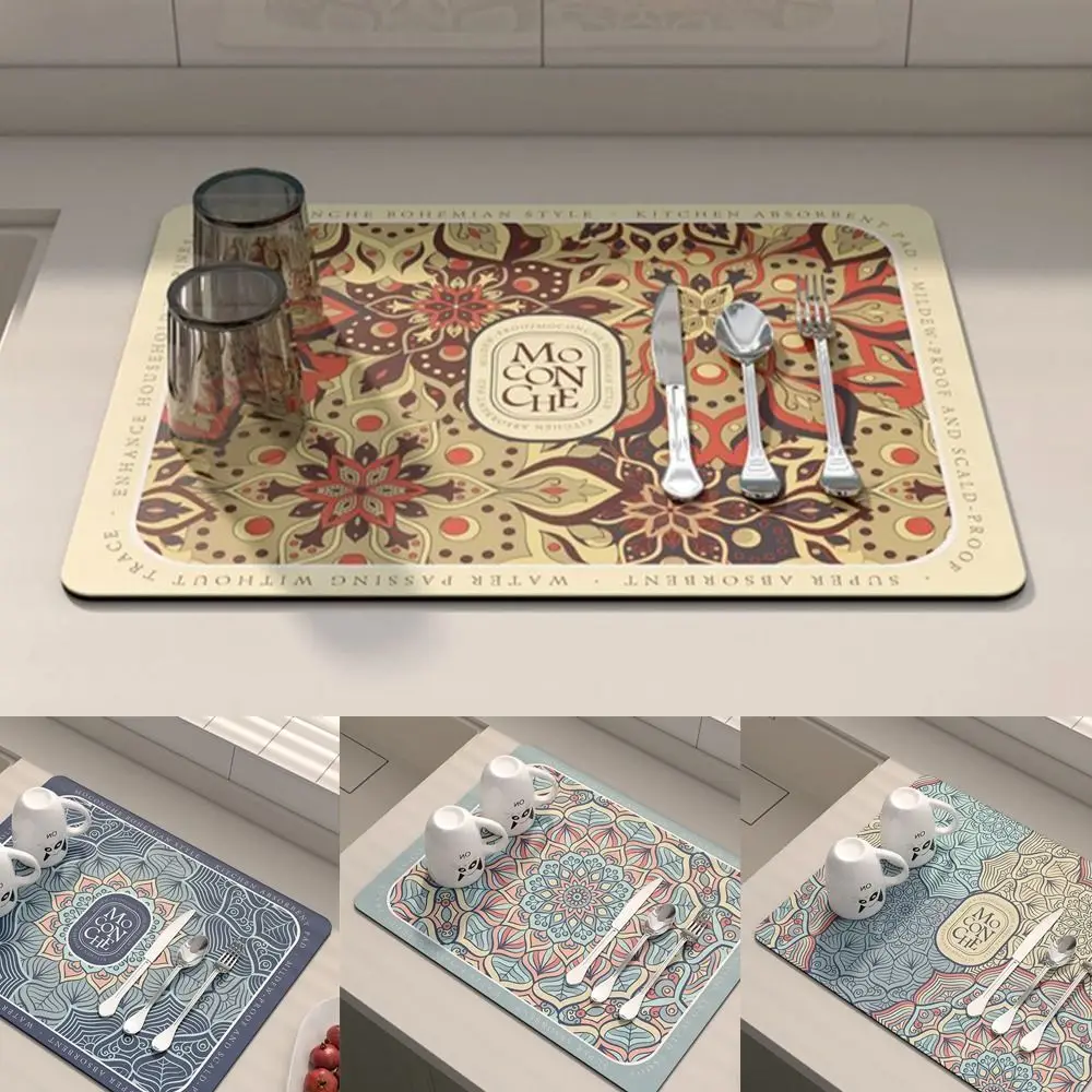 

Стирающаяся Складная подстилка в стиле Фэнтези, не скользящий коврик для сушки посуды, коврик для ванной комнаты