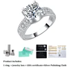 GRA 2-5ct Moissanite Wedding Ring D Color Luxury Three Row Square Diamond Ring Real 925 Sterling Silver Fine Jewelry for Women 6