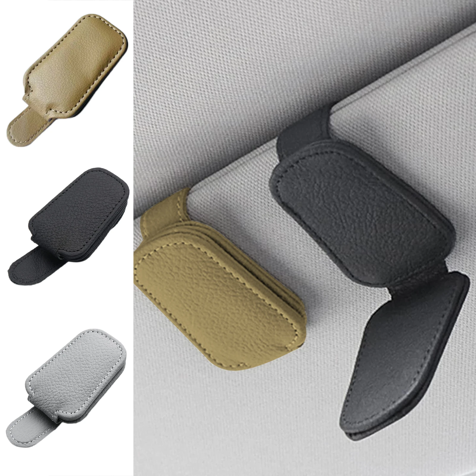 Car Magnetic Sunglasses Holders Universal Car Hanger Clip Glasses Mount Ticket Card Clip Eyeglasses Mount Car Visor Accessories