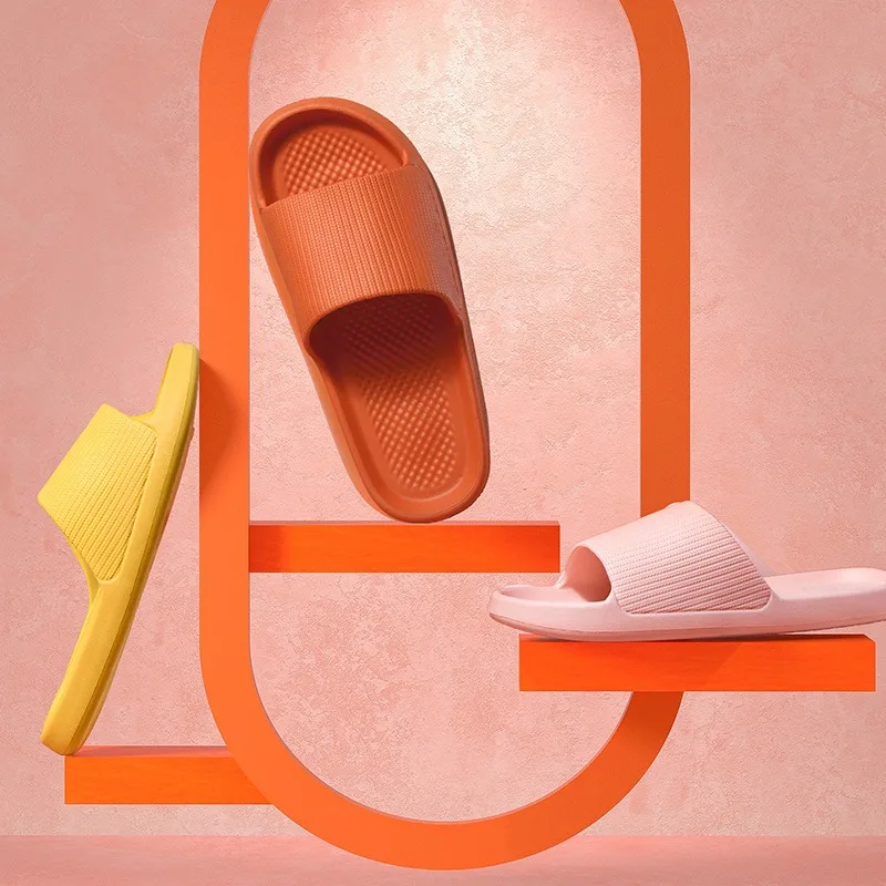 Thick Platform Pillow Bathroom Home Slippers Women Fashion Soft Sole EVA Indoor Slides Sandals Summer Non-slip Flip Flops