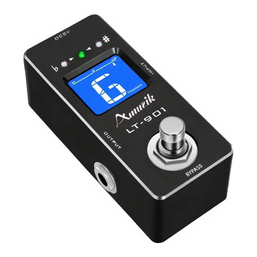 Amuzik Pedale effetto chitarra Accordatura cromatica Lt-07 Mini sintonizzatore Passo True Bypass 9V per chitarra basso violino Ukulele Stax Rowin - immagine 2