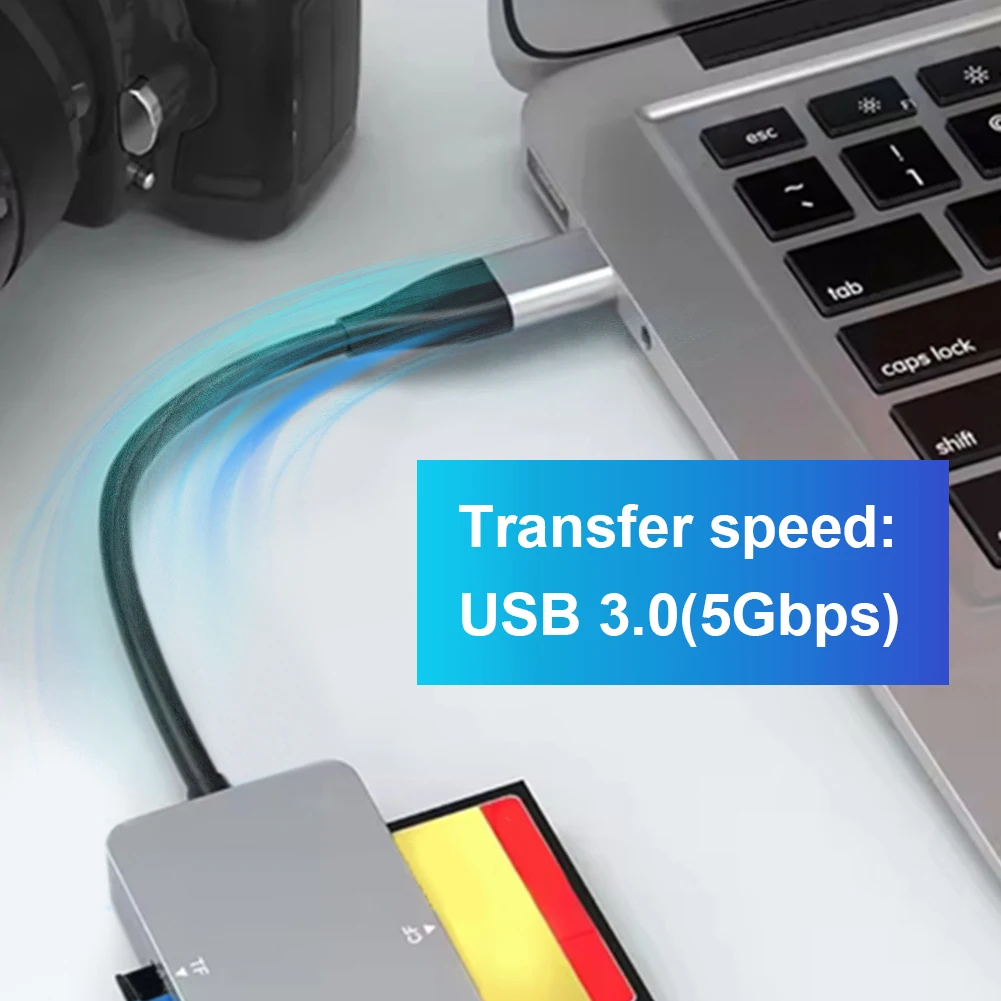 5 in 1 멀티 메모리 카드 리더, C타입 및 USB A, 윈도우 XP, 비스타, 7/8 맥 OS용, 5Gbps CFast, XD, CF, SD, TF 리더