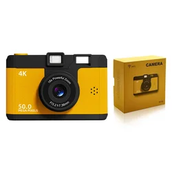 Enhanced 4K Retro Digital Camera with Wireless WiFi & 16x Zoom for Instant Thermal Imaging (Yellow)