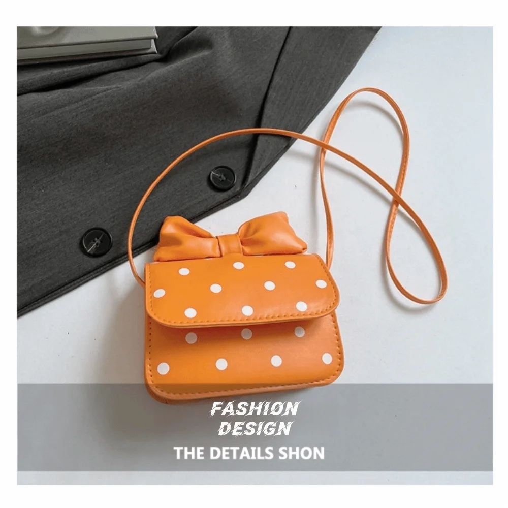 Modische Vielseitige Damen Mini-Schultertasche PU-Leder Polka-Dot-Print Unterarmtasche Schleifendesign Crossbody-Tasche – Detail 16
