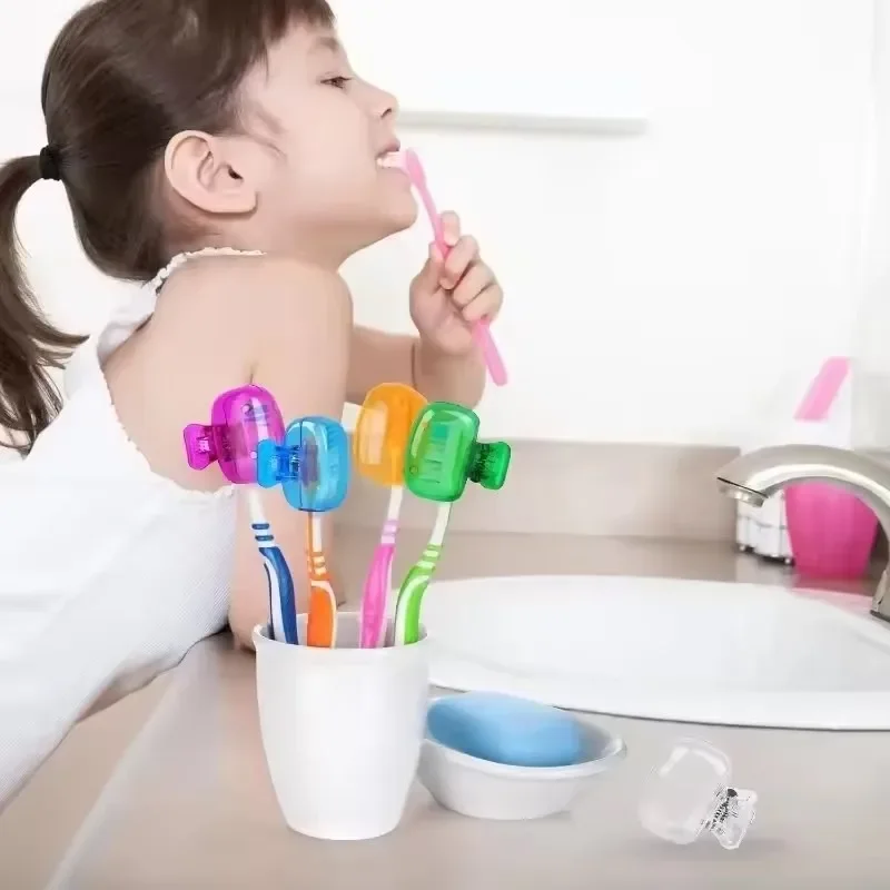 Portable Toothbrush Head Cover Clip Toothbrush Protector Cap Plastic Tooth Brush Case Travel Hiking Camping Bathroom Accessories