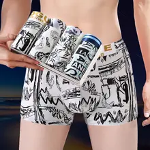 

4-Pack Men's Underwear Boys' Cartoon Boxer Pants Breathable Antibacterial Men's Boxer PANTS YOUTH Middle Waist Shorts Head