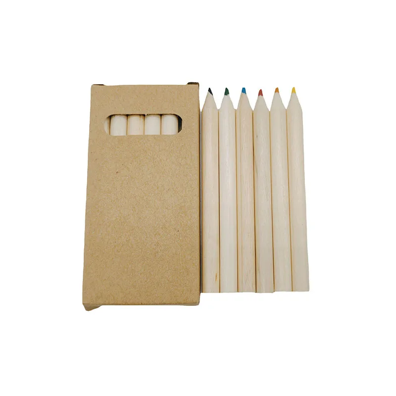 60pcs 3.5 inches short unpainted 6  colors pencils ,drawing coloring pencils Set for Kid art Painting Mini School Graduation 3