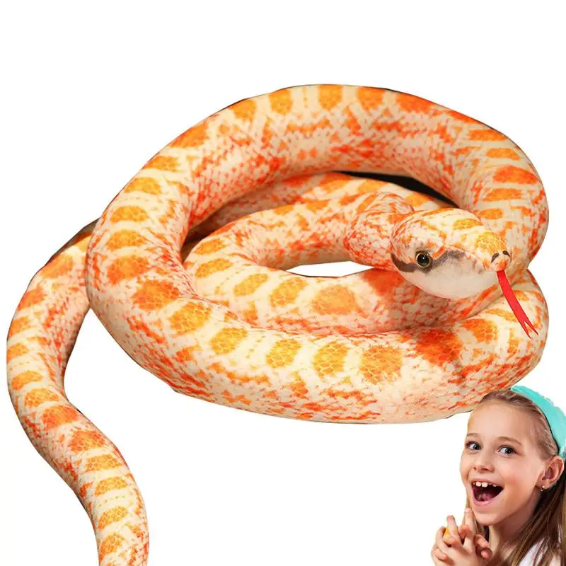 

Snake Plush Toy Soft Vivid Cotton Snake Plushie Comfortable Attractive Party Supplies Gag Toys Multifunctional Stuffed Bed