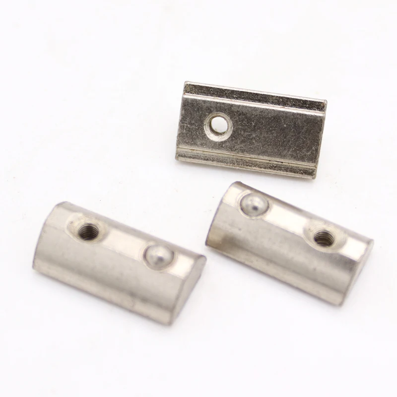 Half Round Elasticity Roll-in T Spring Nuts M3 M4 M5 M6 100pcs for Aluminum Profiles Groove