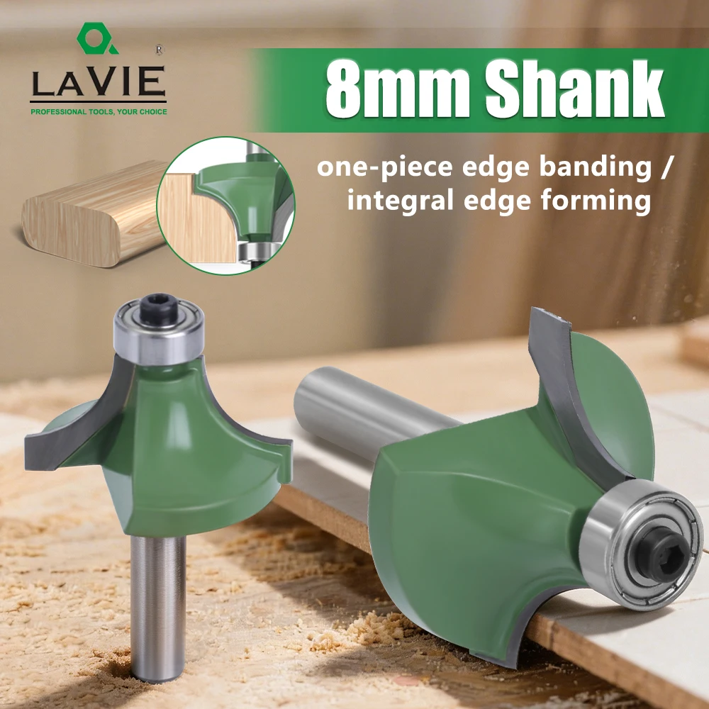LAVIE 8 mm Schaftfräser-Set mit rundem Schaft, Hartmetall-Eckenradius, Holzbearbeitungs-Kantenfräser, 19,05 bis 38,1 Durchmesser