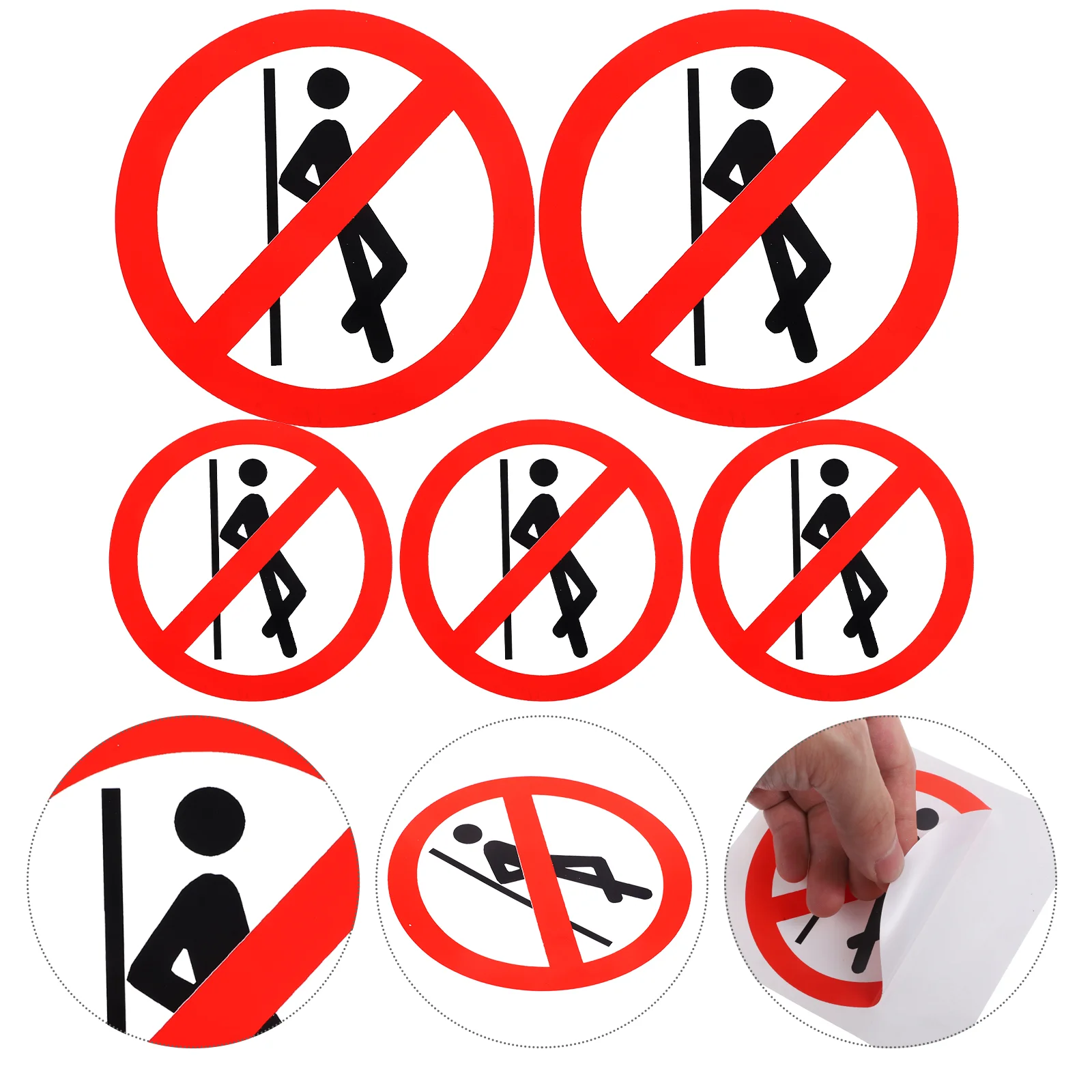

5 Pcs Workshop Safety Signs Security Nail Sticker Adhesive Warning Decals No Leaning Pvc Self-adhesive Practical