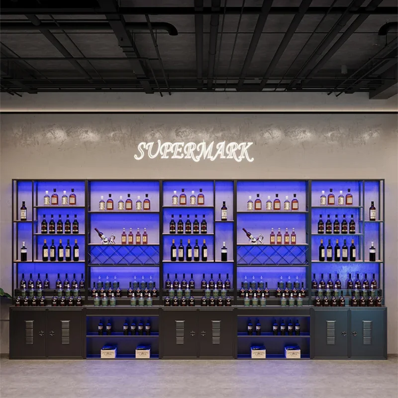 Wine Bar Cabinet Counter Whiskey Liquor Display Drinks Wine Cabinets Portable Refrigerated Cellar Living Room Cabinets