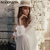 RODDRSYA Boho Elegant Long Sleeve Wedding Dress For Women Beach V-Neck A-Line Bridal Party Romantic Chiffon Backless Brautkleid 4