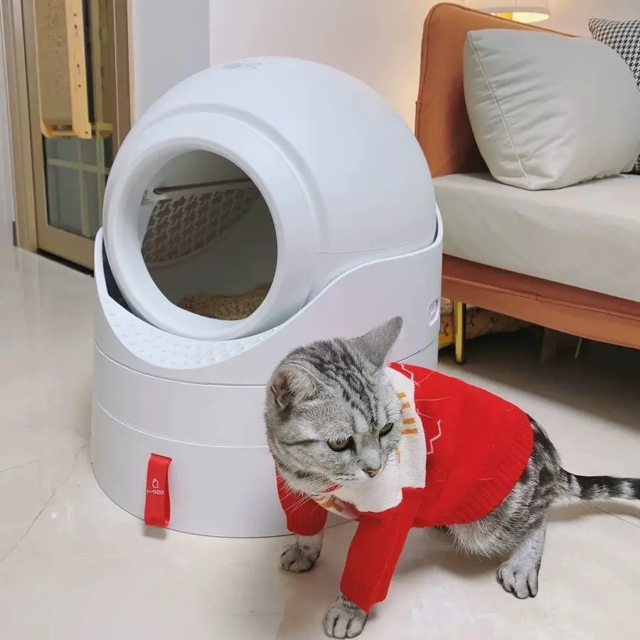 스마트 자동 고양이 화장실 자가 청소 밀폐형 화장실 냄새 제거 리모컨, 고양이 용품, 자가 청소 고양이 화장실