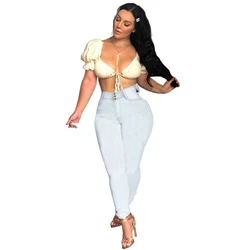 Calças de brim para mulheres magras de cintura alta mulher denim lápis pant estiramento cintura fina calças femininas primavera pantalon invierno mujer