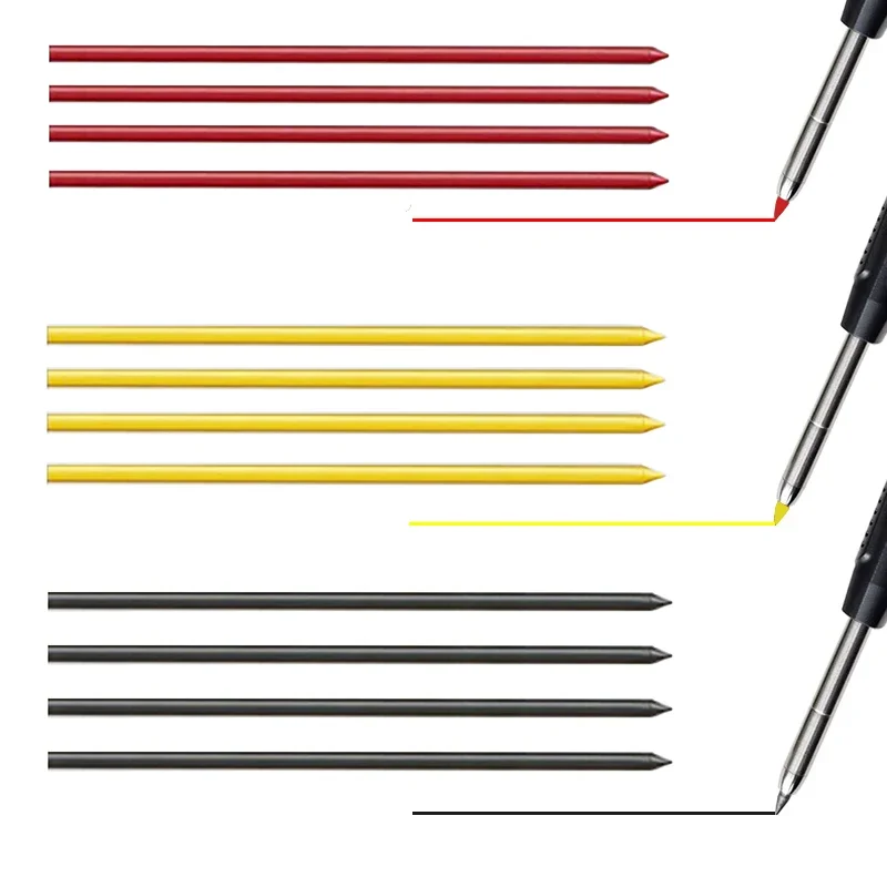 5 Colors 2.8mm Woodworking Mechanical Pencil Comes with Pencil Cap Pencil Sharpener 2B Lead Solid Deep Hole Marking Pen 6