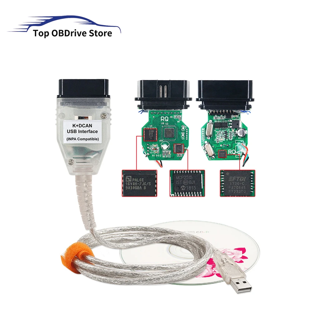 Nuovo Per Bmw K Dcan In-Pa Ediabas Con Interruttore Obdii Cavo Diagnostico Per Bmw Ftdi Ft232Rl Chip K + Can Interfaccia Usb Chip Completi