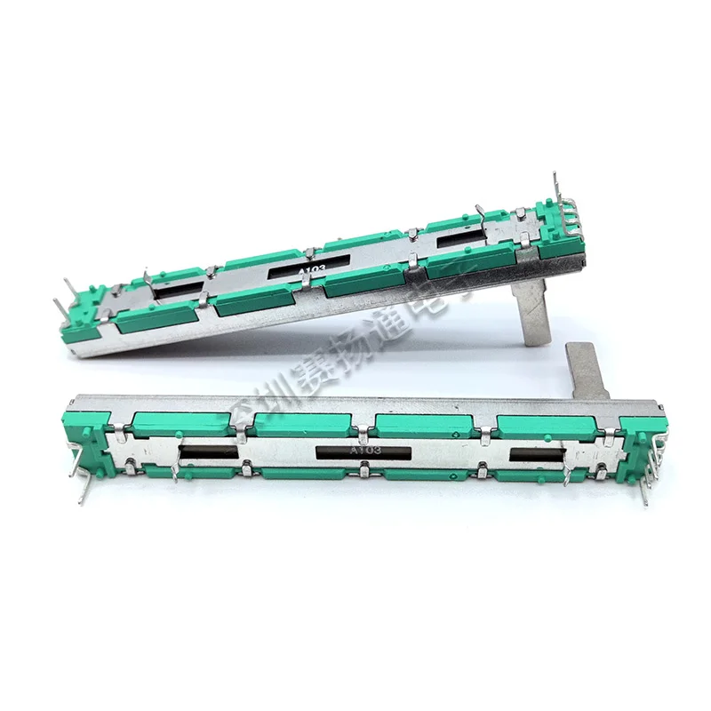 75mm straight slide potentiometer faders A103 A10K dual channel handle length 15mm dimming tuning faders multiturn potentiometer linear potentiometer potentiometer kit trimmer potentiometer adjustable resistor potentiometer knobs electronic components 5 pcs