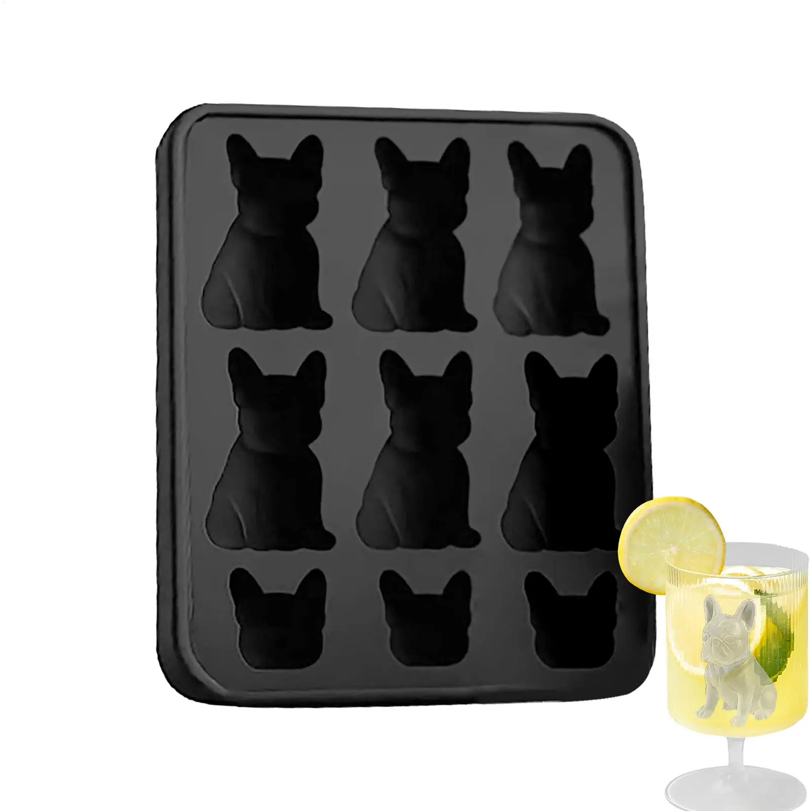 Whiskey Ice Mold 9-Cavity Funny Animal Shape Ice Mold Easy Release Food-Grade Drink Iceblock Maker Reusable Whiskey Iceblock