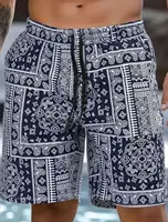 Men's Paisley Shorts Swimming Trunks Board Shorts Fashion Streetwear Pocket Drawstring Shorts Men's Underwear 2