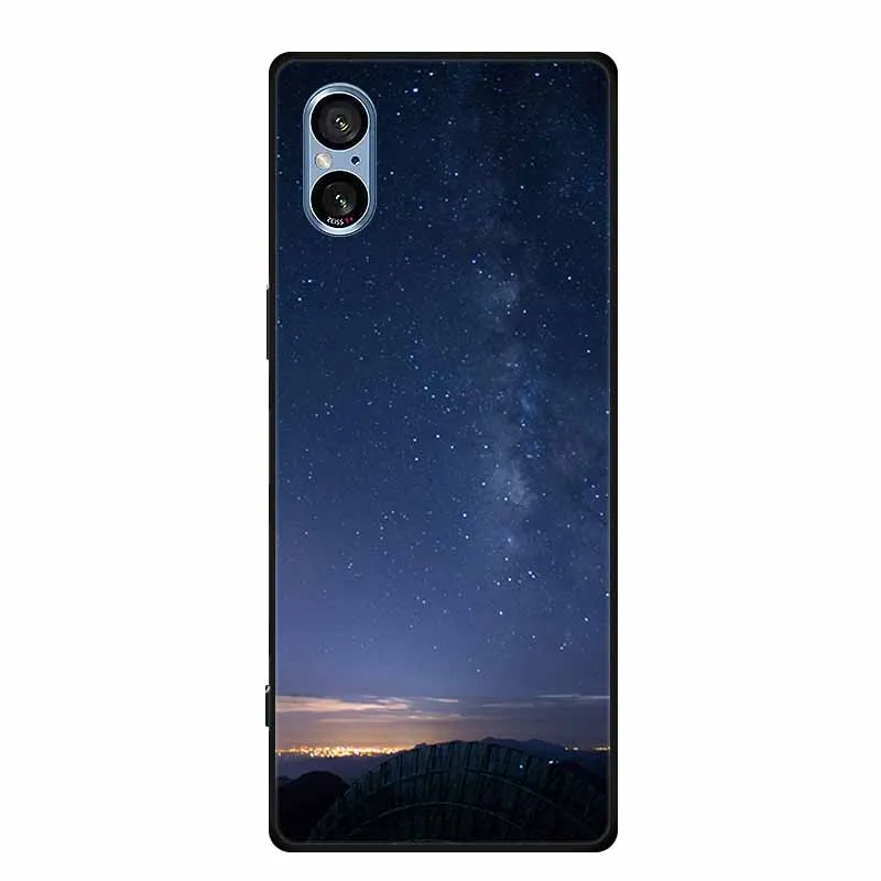 Stylish Black Silicone Soft Phone Case with Fashion Pictures