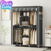 Household Multi-laye Wardrobe Dustproof Portable Large Economy Fabric Wardrobe Clothes Organizer Closet with Dustproof Cover 1