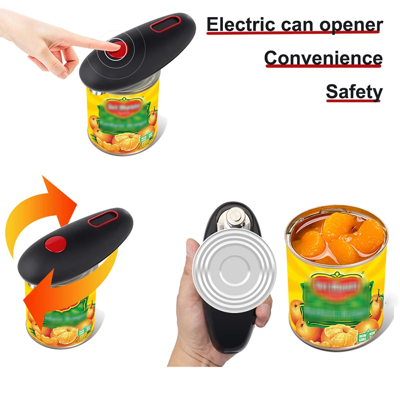 Portable Electric Can Opener Smooth Edge Automatic Can Opener One Touch  Switch Hand Free Electric Tin Opener Battery Powered - AliExpress