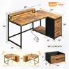 Gaming Desk with Drawers L Shaped 40Inch Computer Desk with LED & Power Outlet Reversible Corner Desks 2