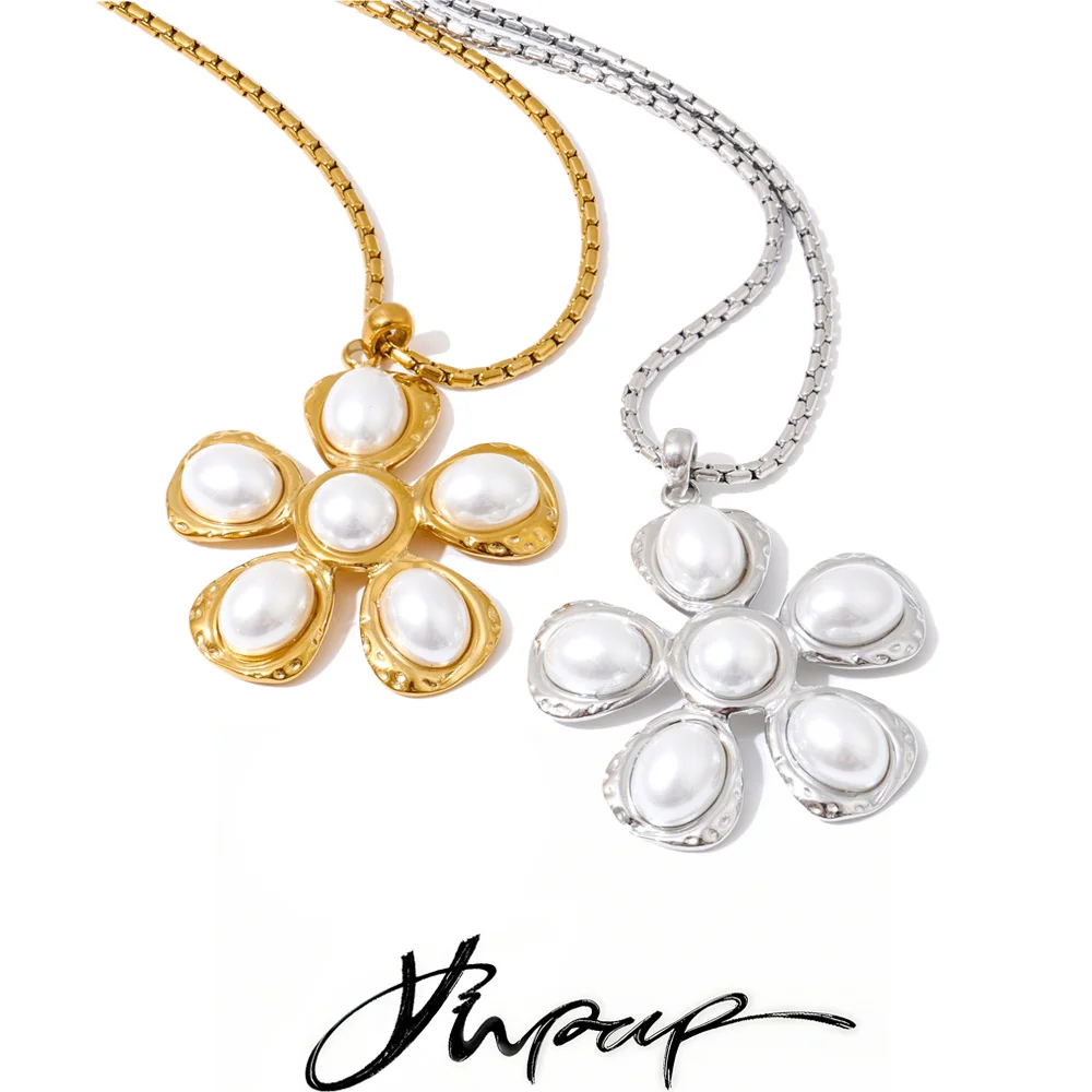 Yhpup Pearl Pendant Necklace for Women