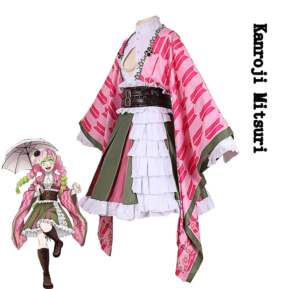 Demon Slayer Mitsuri Kanroji Green Uniform Cosplay Costume