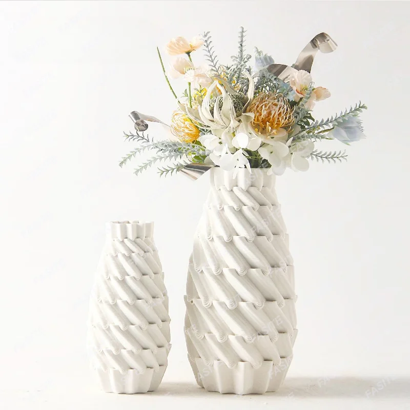 

New Chinese grid pattern ceramic flower ornaments, hotel clubhouse sales office, sample room, living room vase decoration