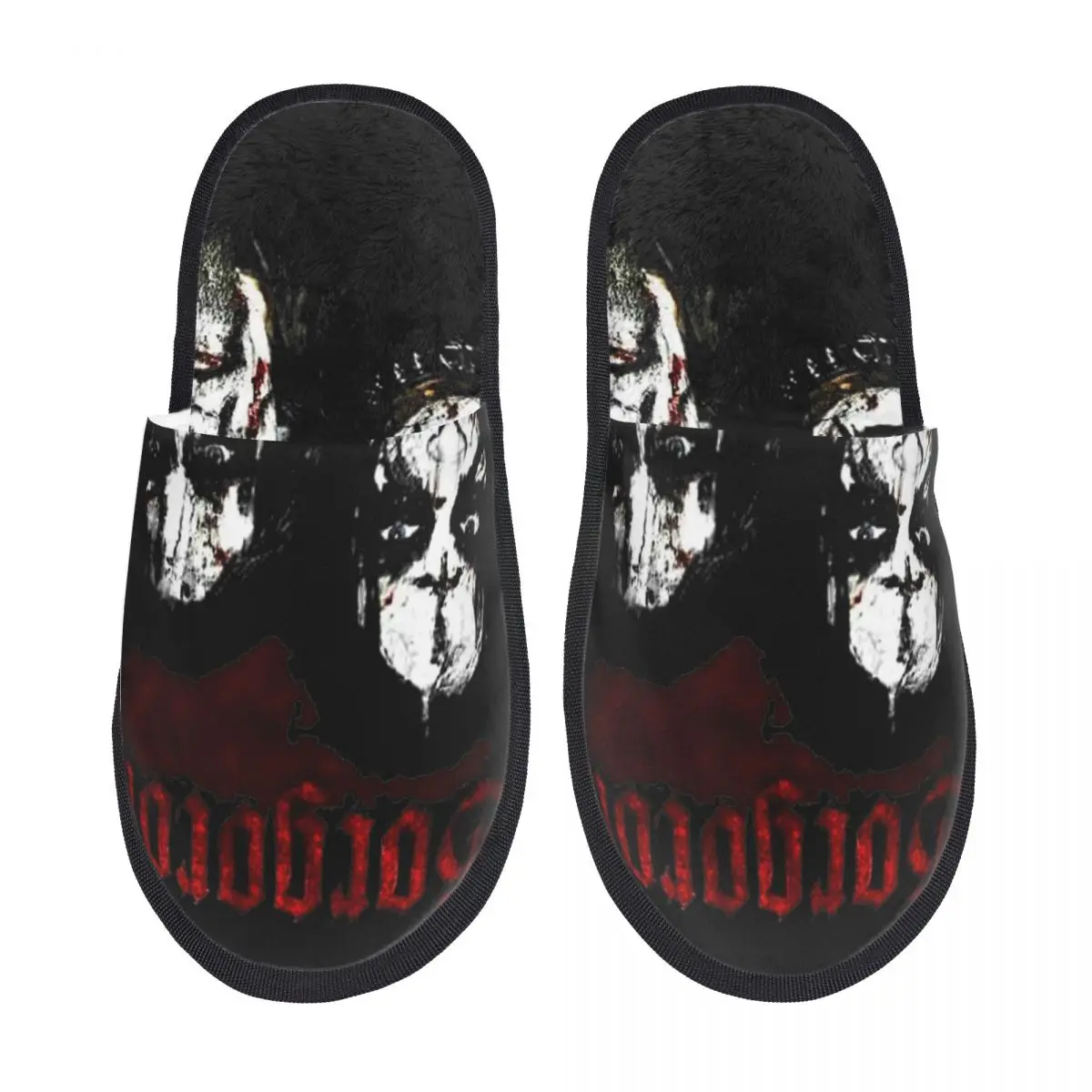 

Gorgoroth Black Metal Band House Cotton Slippers Living Room Unique Soft Household Fur Slides Slippers Non-skid