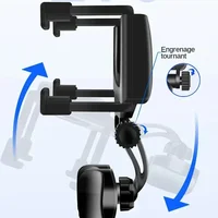 360 Car Phone Holder Rearview Mirror Mount Bracket Navigation GPS Mobile Stand Clip Foldable Adjustable Car Cell Phone Support 2