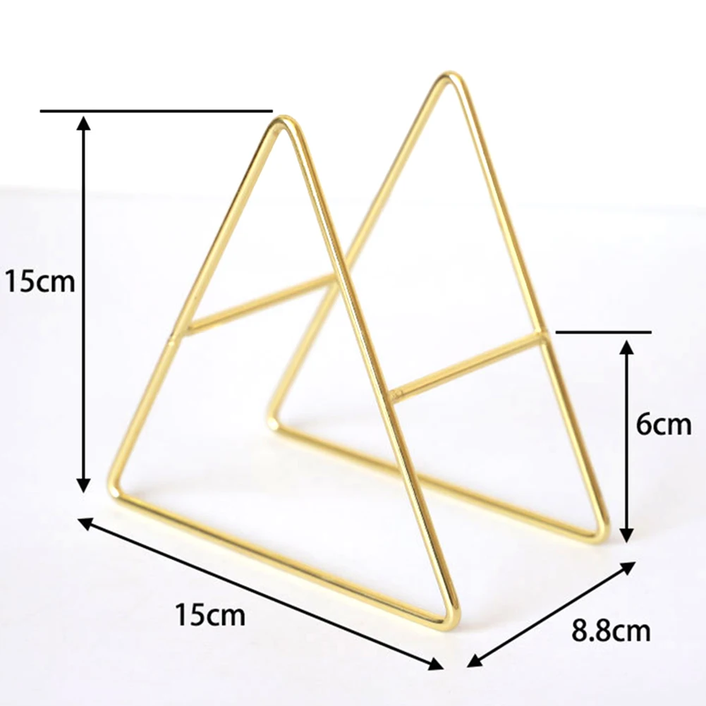Description Picture 5 of itemBrand New Coaster Holder Kitchen Holders Coaster Holder Gold Iron Space-saving Stand Rack Dish Triangle Coasters