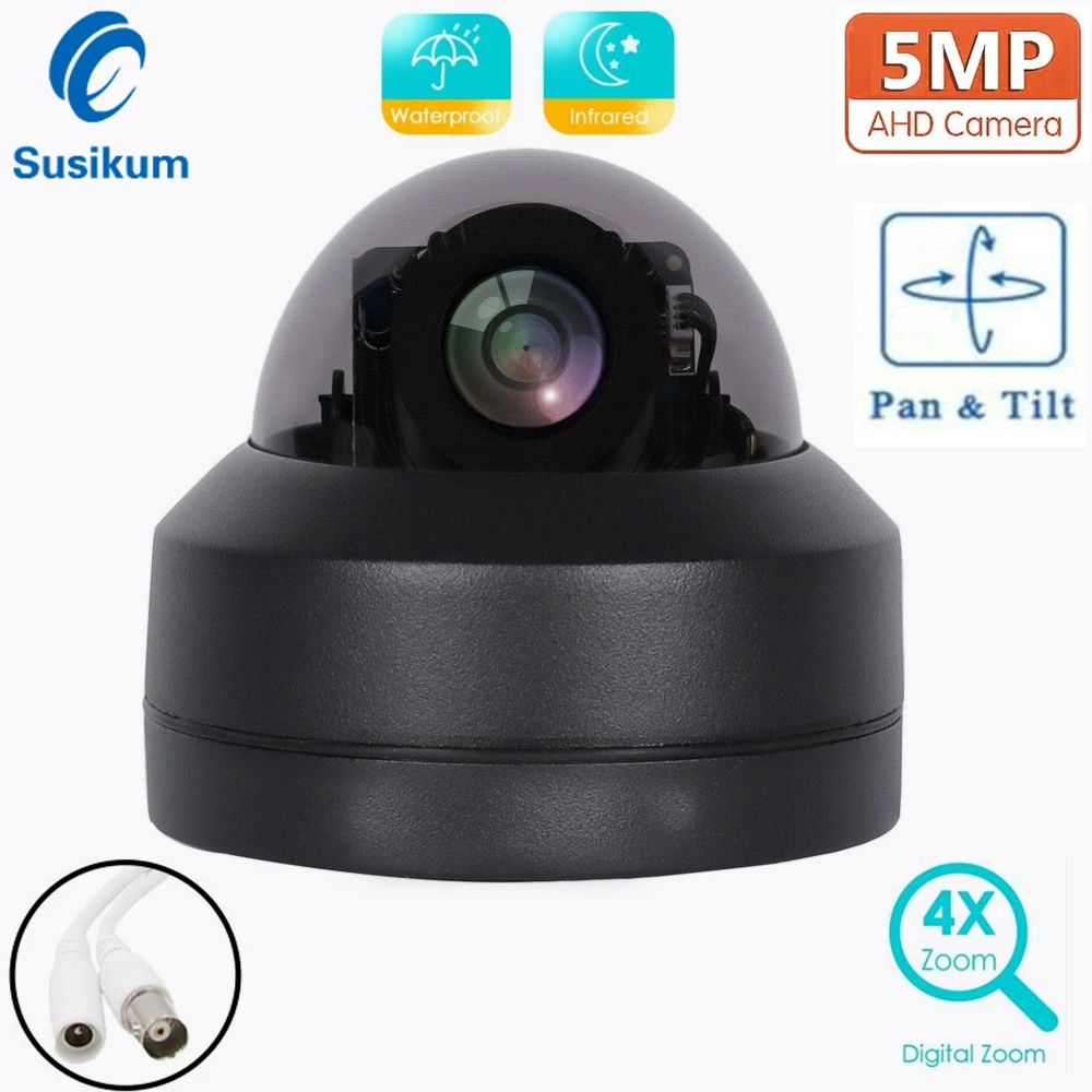 AHD Mini Outdoor PTZ Camera 5MP 2.8-12mm 4X Zoom Motorized Lens Waterproof Speed Dome Analog CCTV Camera Support RS485 5mp analog ptz cctv camera ahd outdoor video surveillance 2 8 12mm lens mini dome security camera night vision support rs485