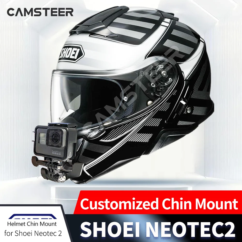 Capacete Chin Mount para Gopro Hero Alumínio Cnc Personalizado Acessórios da Câmera Gopro Hero 10 Insta360one x2 Akaso Shoei-neotec2