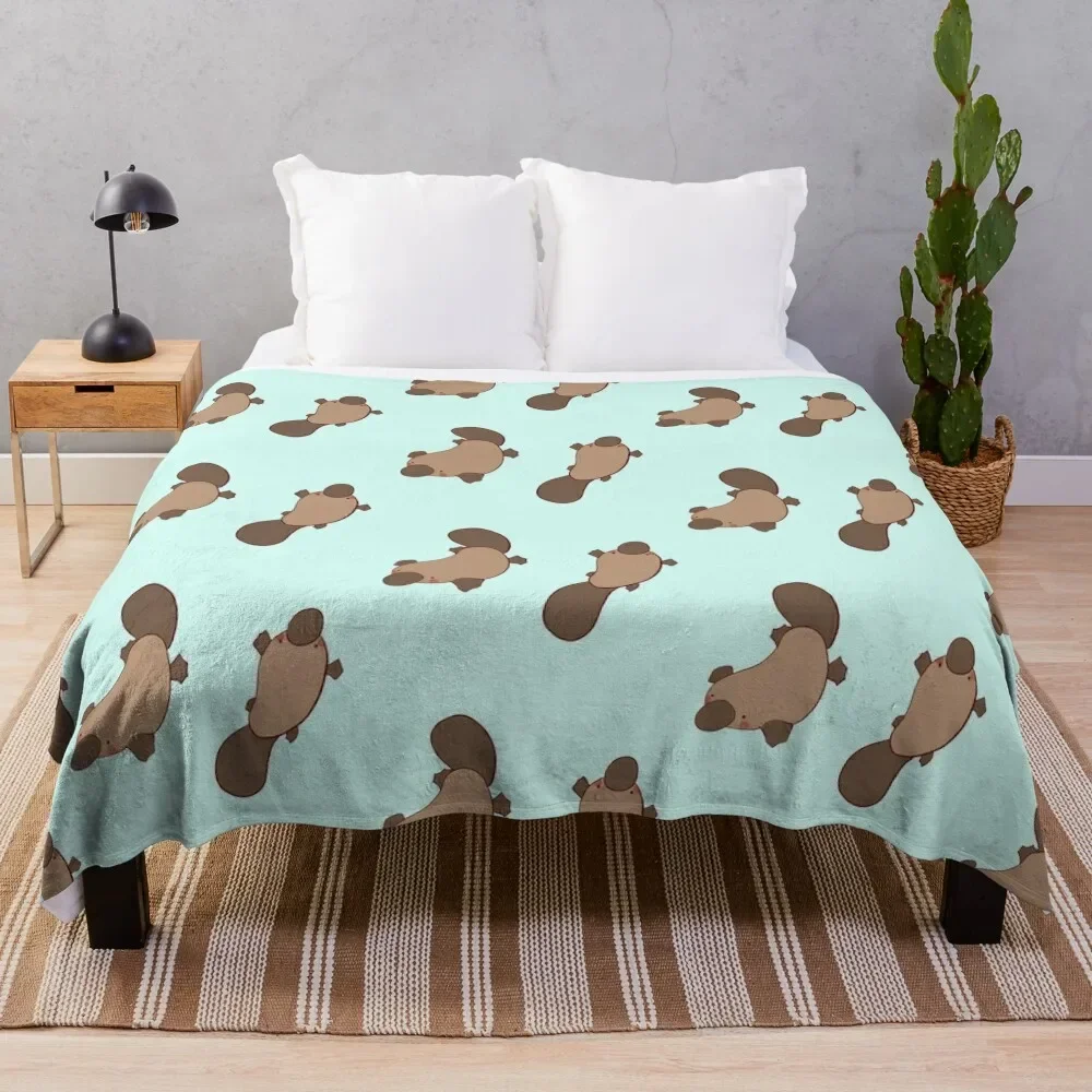 

Platypus illustration Throw Blanket decorative Plaid on the sofa Heavy Blankets