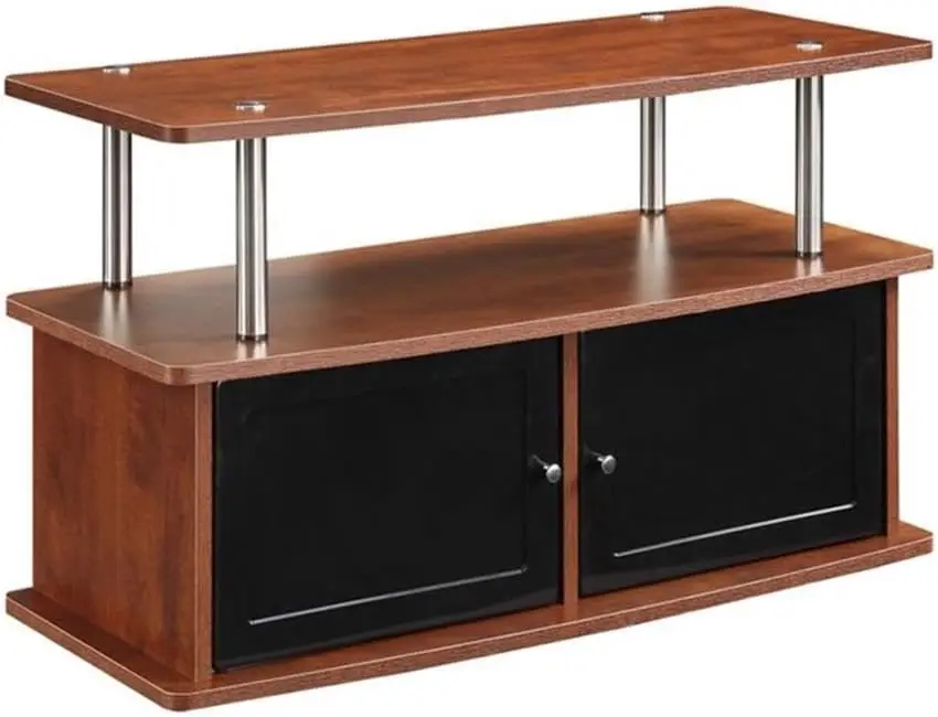 Designs2Go TV Stand with 2 Cabinets, Cherry