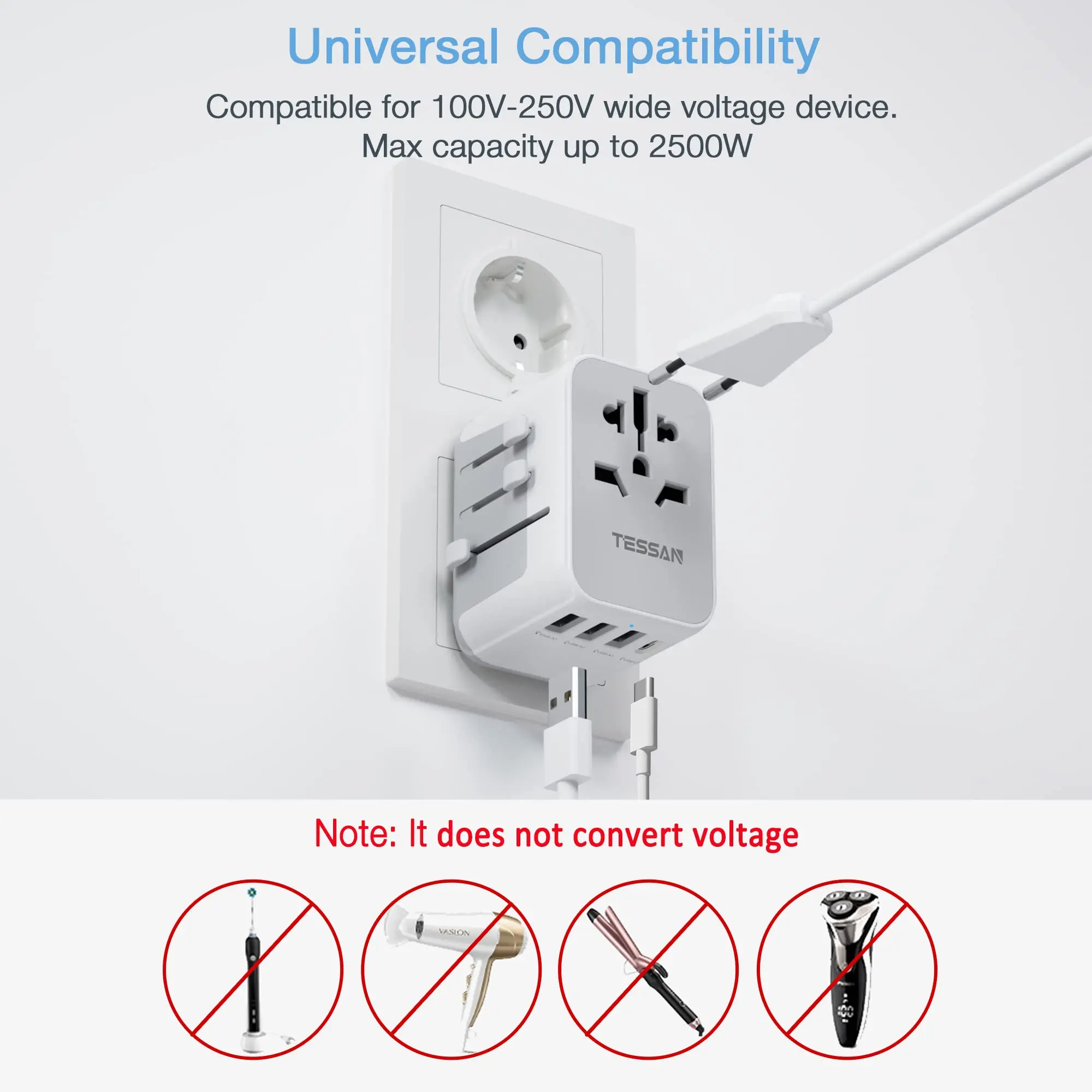viagem com 3 portas usb e 1