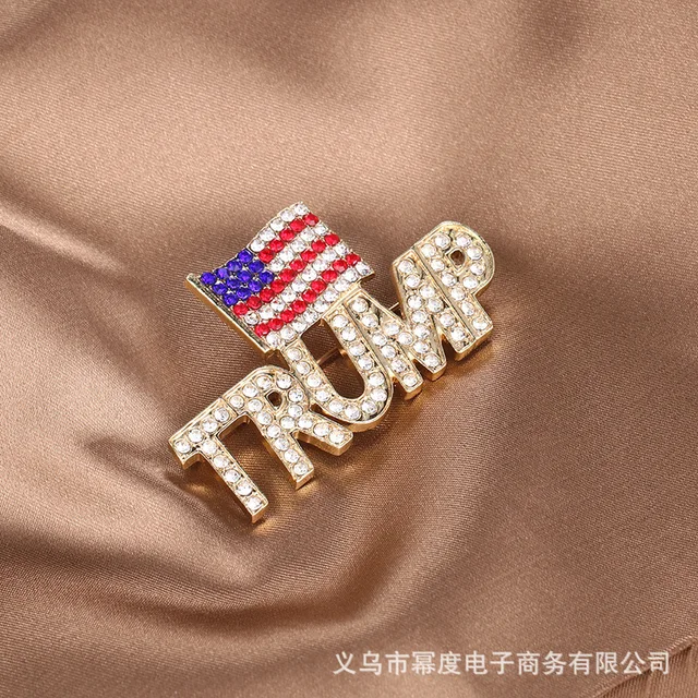 2024 New Europe and The United States Hot Campaign Creative Trump Zircon Brooch High-grade Corsage Pin 1