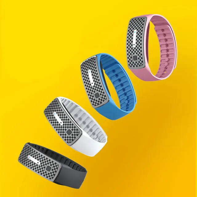 Pestreszkás Karkötő Sonic Rovarcsökkentő Csuklópánt Vízálló Újratölthető Hibavezérlő Rózsaszín