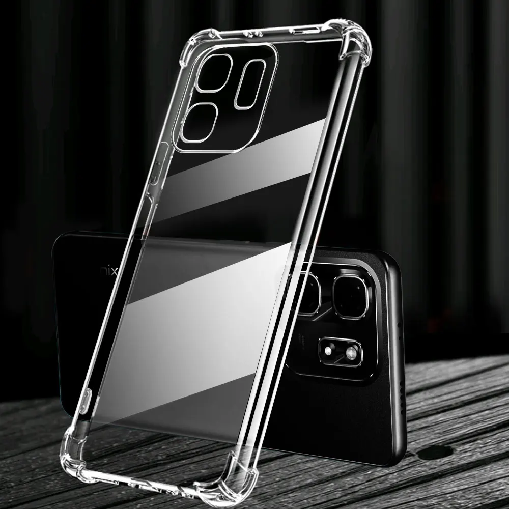 Enhanced Shockproof Clear Silicone Phone Case with Airbag Bumper Protection