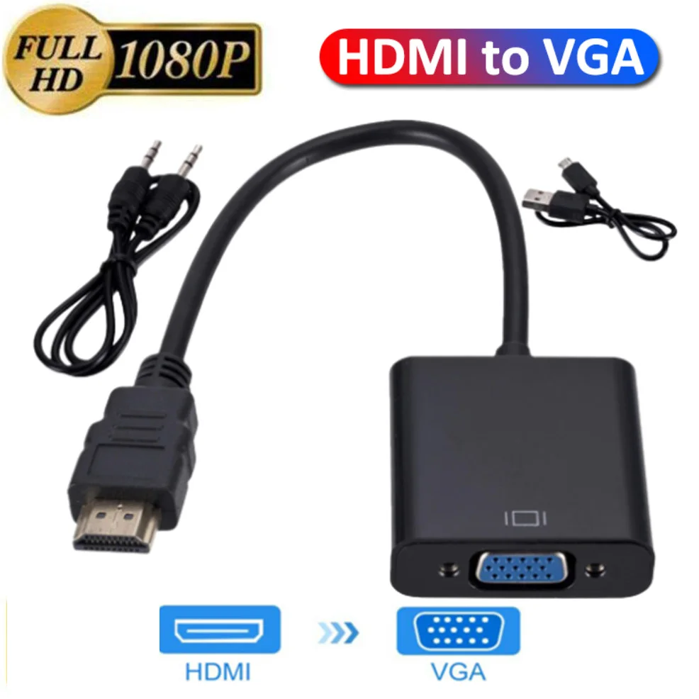 

HD 1080P HDMI To VGA Converter HDMI Cable With Audio Power Supply HDMI Male To VGA Female Adapter For PS4 TV Box xbox TV Laptop